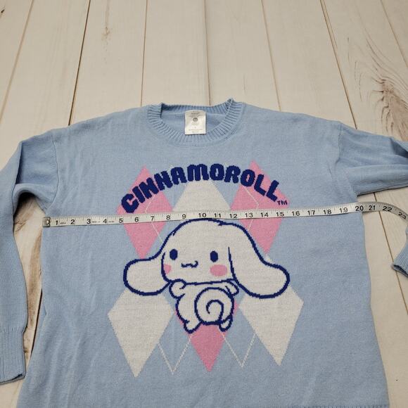 Sanrio Cinnamoroll log swetaer argyle blue bunny - Picture 5 of 7
